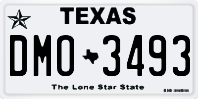 TX license plate DMO3493