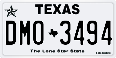 TX license plate DMO3494