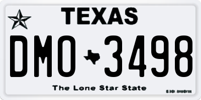 TX license plate DMO3498