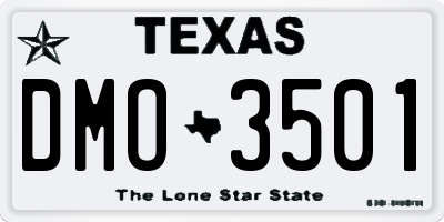 TX license plate DMO3501
