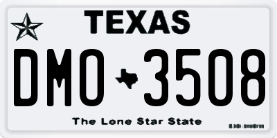 TX license plate DMO3508