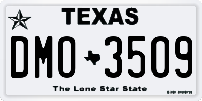 TX license plate DMO3509