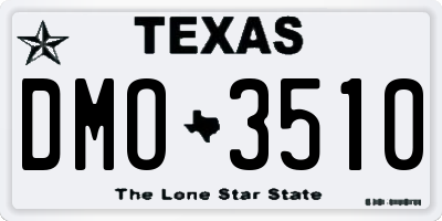 TX license plate DMO3510