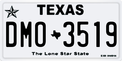 TX license plate DMO3519