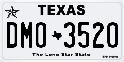 TX license plate DMO3520