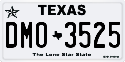 TX license plate DMO3525