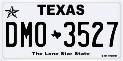 TX license plate DMO3527