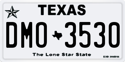 TX license plate DMO3530