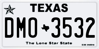 TX license plate DMO3532