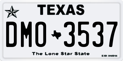 TX license plate DMO3537