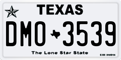 TX license plate DMO3539