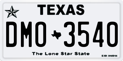 TX license plate DMO3540