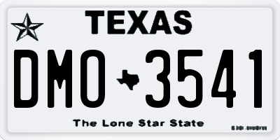 TX license plate DMO3541