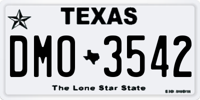 TX license plate DMO3542