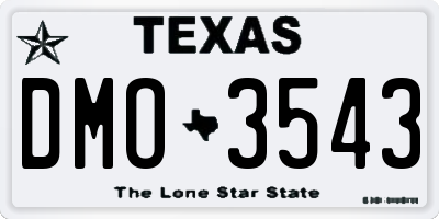 TX license plate DMO3543