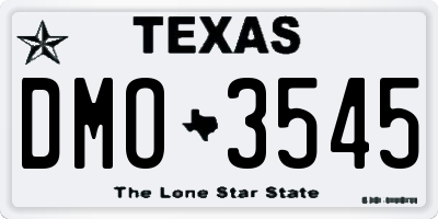 TX license plate DMO3545