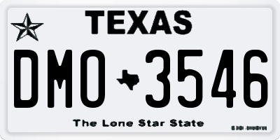 TX license plate DMO3546