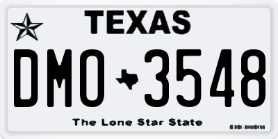 TX license plate DMO3548