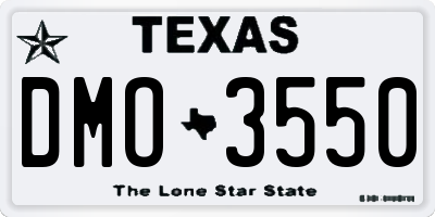 TX license plate DMO3550