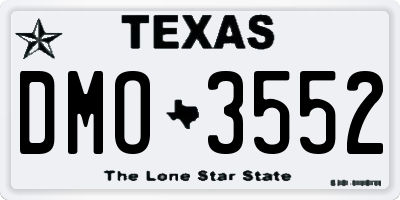TX license plate DMO3552