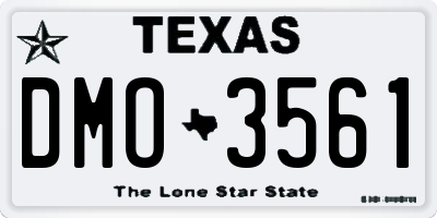 TX license plate DMO3561