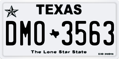 TX license plate DMO3563