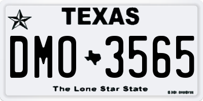 TX license plate DMO3565