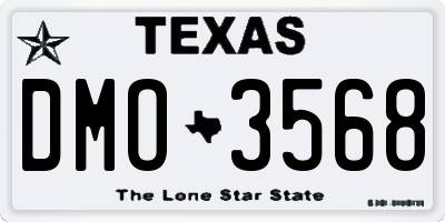 TX license plate DMO3568
