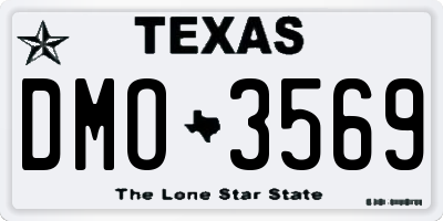 TX license plate DMO3569