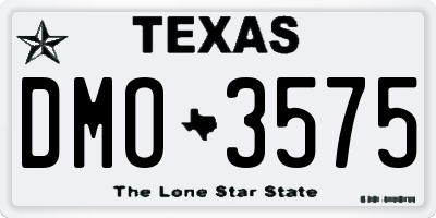 TX license plate DMO3575