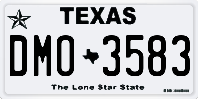 TX license plate DMO3583