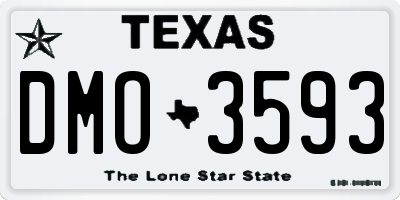 TX license plate DMO3593
