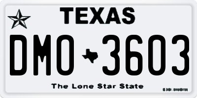 TX license plate DMO3603