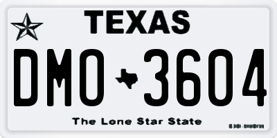 TX license plate DMO3604