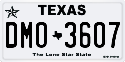 TX license plate DMO3607
