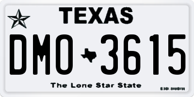 TX license plate DMO3615