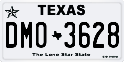 TX license plate DMO3628