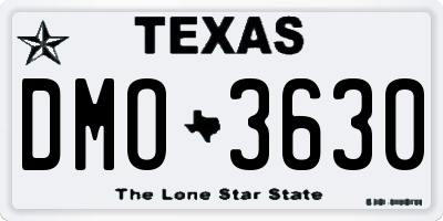TX license plate DMO3630