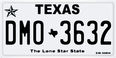 TX license plate DMO3632