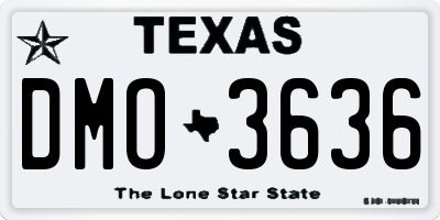 TX license plate DMO3636