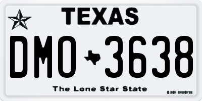 TX license plate DMO3638