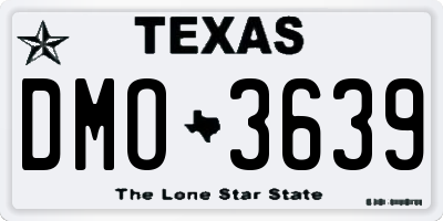 TX license plate DMO3639