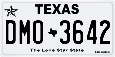 TX license plate DMO3642