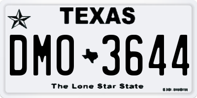 TX license plate DMO3644