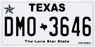 TX license plate DMO3646