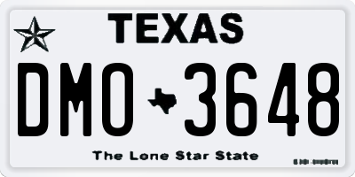 TX license plate DMO3648
