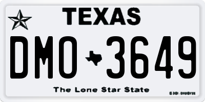 TX license plate DMO3649