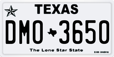 TX license plate DMO3650
