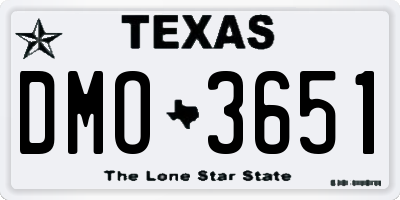 TX license plate DMO3651