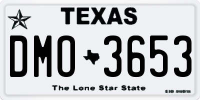 TX license plate DMO3653